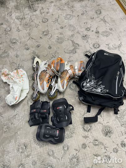 Рюкзак, ролики, защита