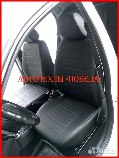 Чехлы из экокожи LADA Granta чёрные Классика