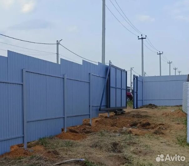 Откатные ворота под профлист проем 5,0 метров