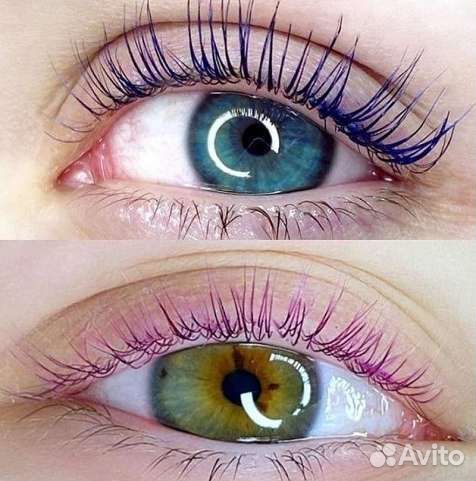 Черное и Цветное ламинирование ресниц