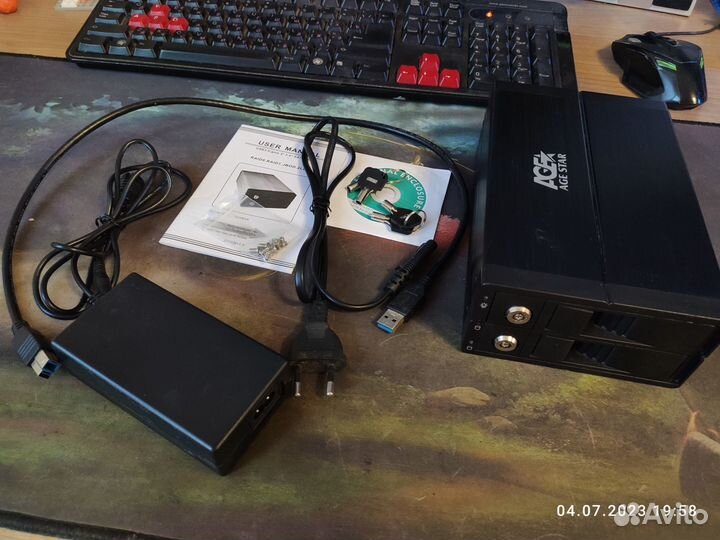 Внешний корпус для 2х HDD SATA 3.5 AgeStar 3U2B3A