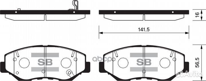 Колодки тормозные дисковые, передние SP1237