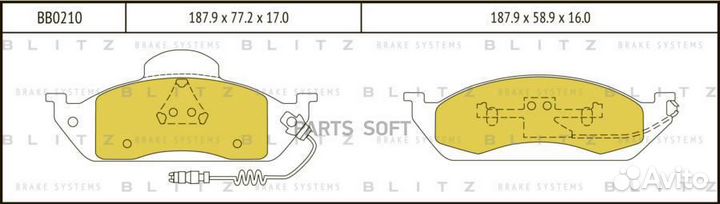 Blitz BB0210 Колодки тормозные дисковые перед