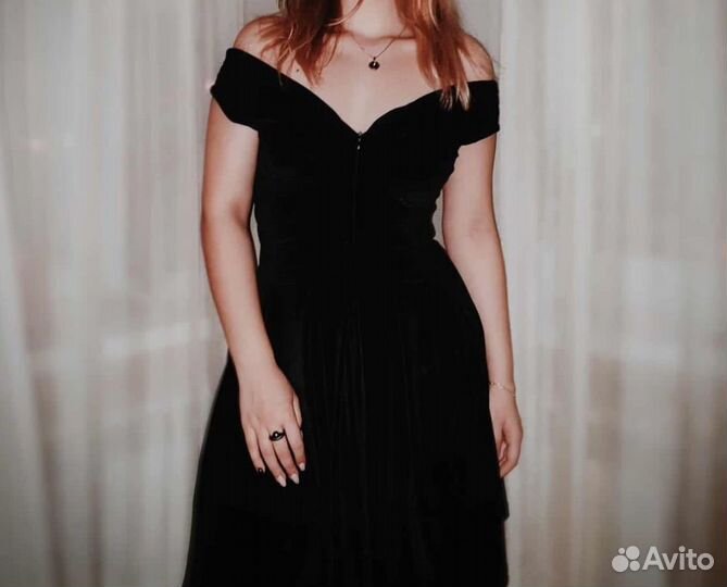 Бархатное платье мини M-L