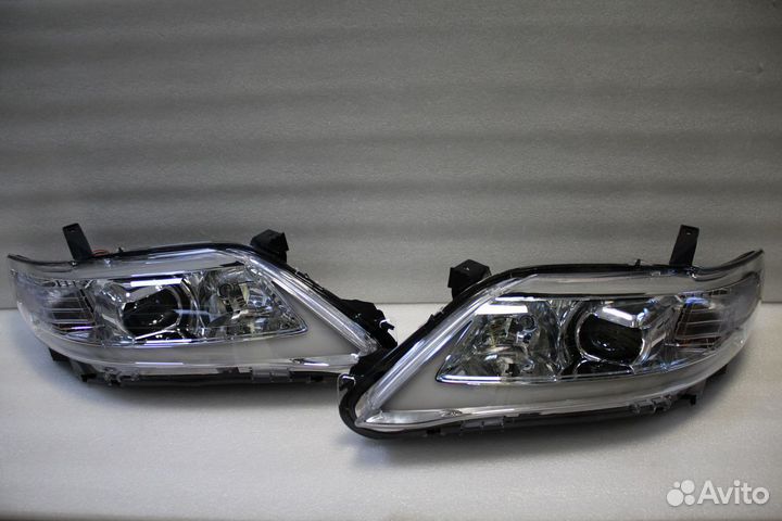 Camry 40/45 Передние фары стиль Lexus Хром W7FF5
