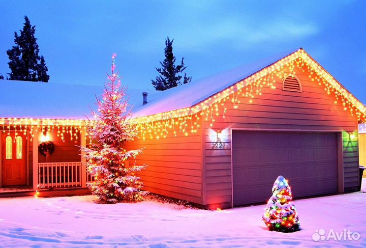 Гирлянды : шторы, водопад, бахрома