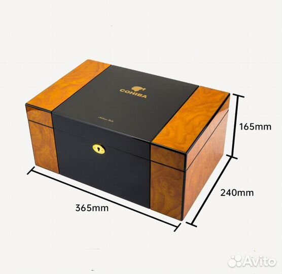 Хьюмидор на 75 сигар Cohiba, черный - дерево