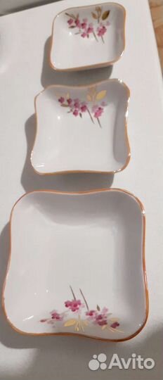 Дулевский набор салатников. Фарфор(новые)