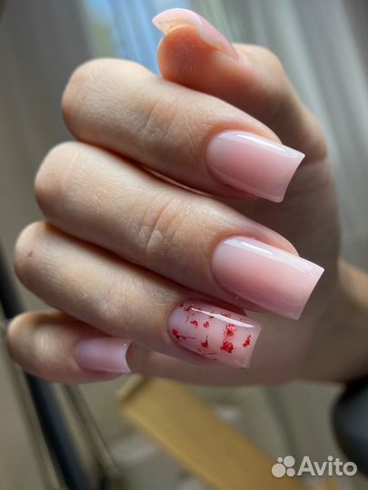 Маникюр гель лак наращивание