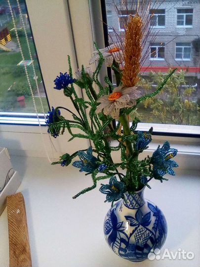 Полевые цветы из биссера