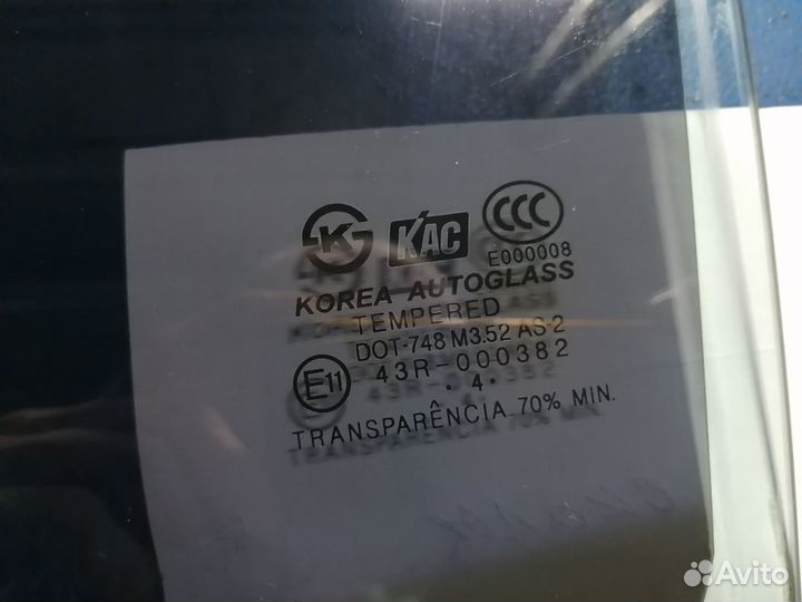 Стекло задней левой двери Элантра хд Б/У Оригинал
