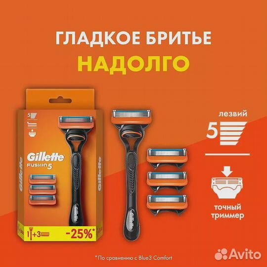 Бритва Gillette Fusion5 (4 сменные касеты, набор)
