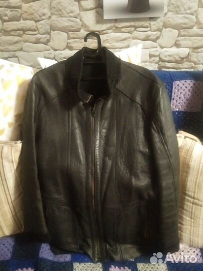 Кожаная куртка мужская р56-58