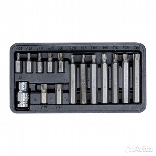 Набор вставок torx с отверстием (T20-T55) 15 предм