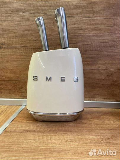 Ножи smeg смег для кухни с подставкой набор ножей