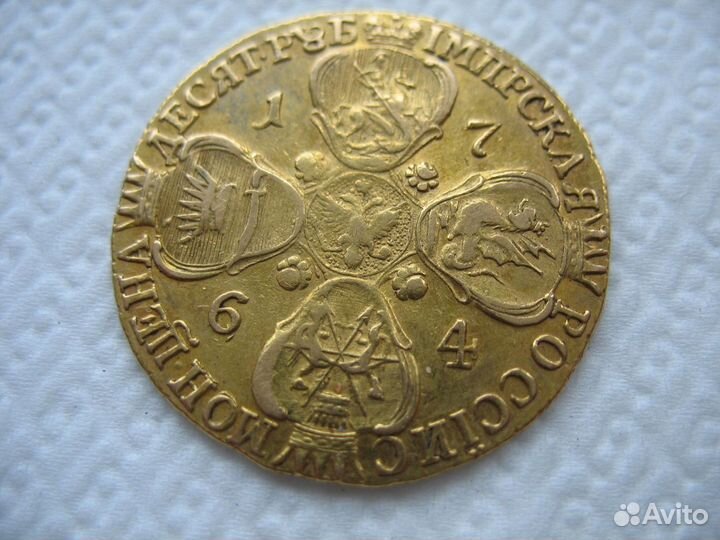 RRR Червонец Екатерины 2 -1764г