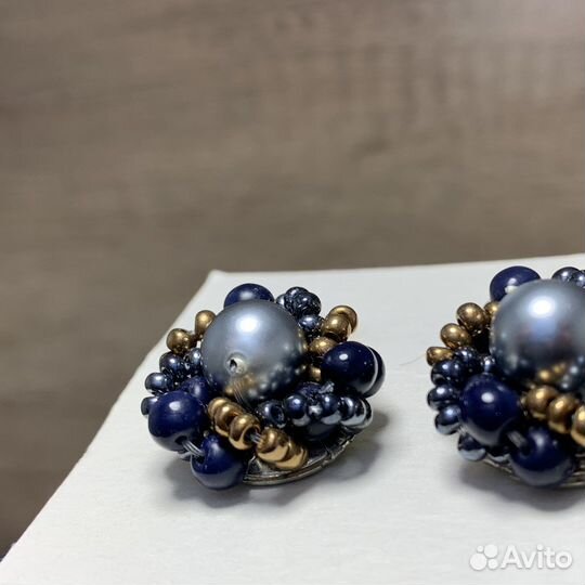 Винтажные Серьги Клипсы Чехословакия Ретро