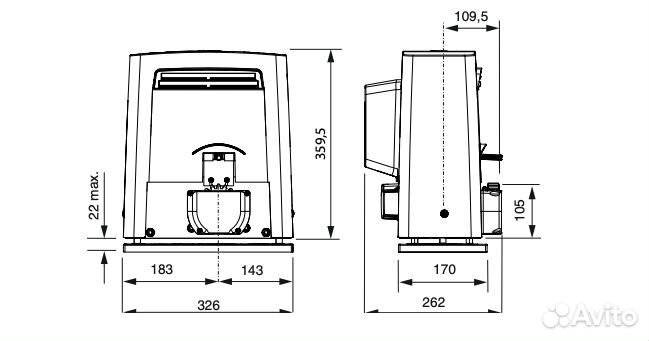 Came BKS12AGS привод для откатных ворот 801MS-0080
