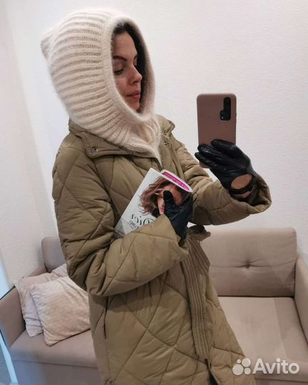 Капор из пуха норки /Вязание на заказ