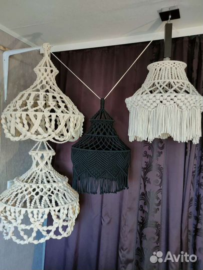 Люстра потолочная макраме(абажур)