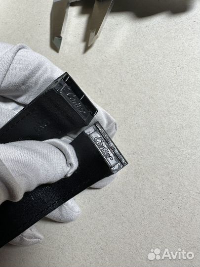 Ремень черный для cartier santos 23mm под крок