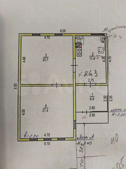 Дом 60,1 м² на участке 36 сот.