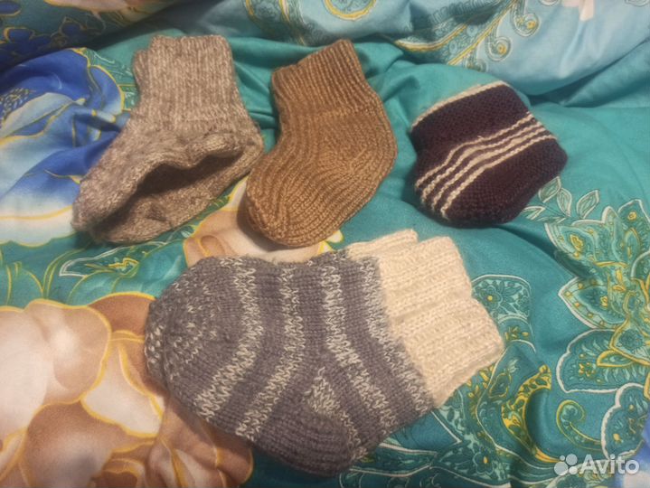 Носки шерстяные детские вязаные