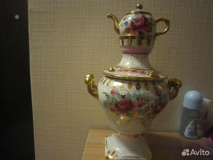 Самовар фарфоровый Гжель СССР