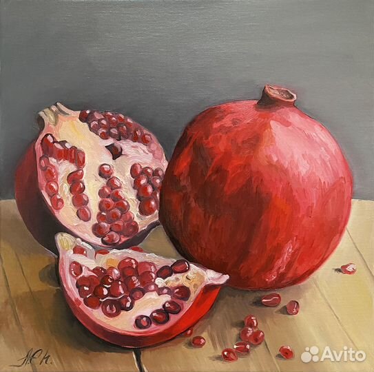 Картина маслом. Гранаты 30х30