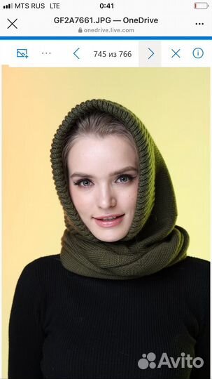 Капор с шарфом в два оборота