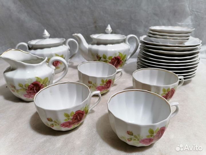 Чайные сервизы Слива Вербилки, кувшинки, розы