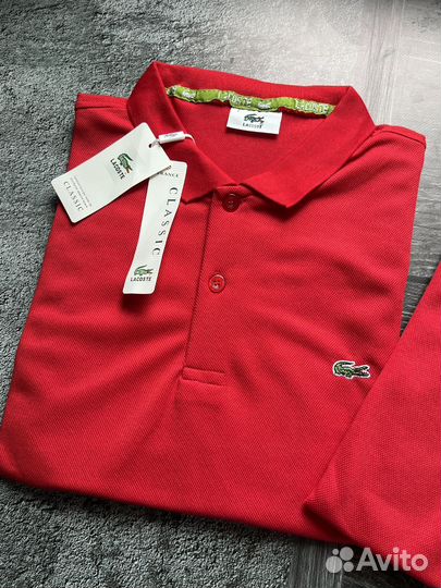 Поло Lacoste красное р.48,50,52,54,56