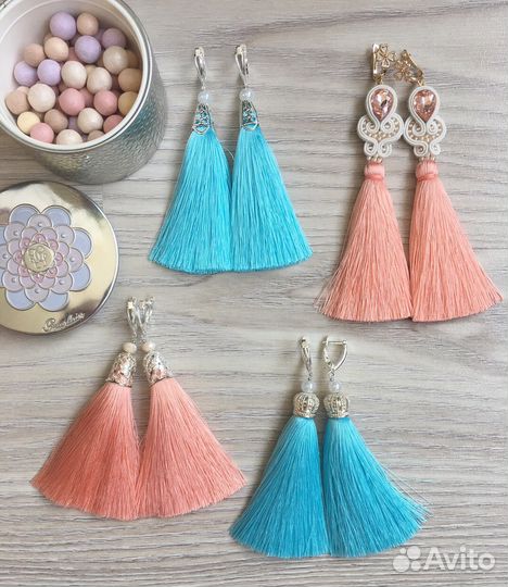 Серьги кисти с фианитами