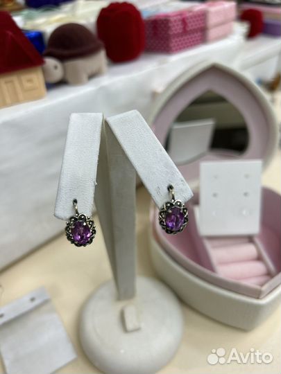 Серебряные серьги СССР