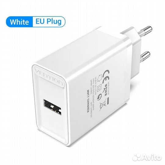 Зарядное устройство Vention 5V 2.4A USB