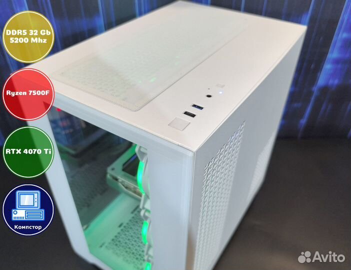 Мощный игровой пк AMD7500F-RTX4070Ti-32DDR5-KNR802934761-B650