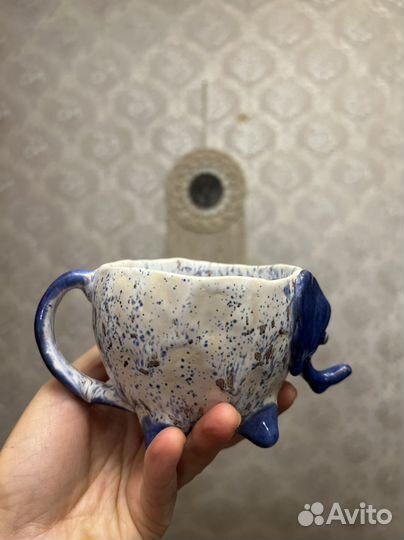 Чашка слон ручная работа керамика