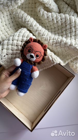 Игрушка мягкая детска лева лев развивающая