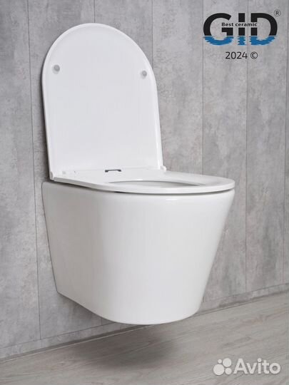 Безободковый подвесной унитаз микролифт Gid Tr2130