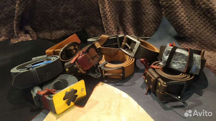 Мужской кожаный ремень ручной работы