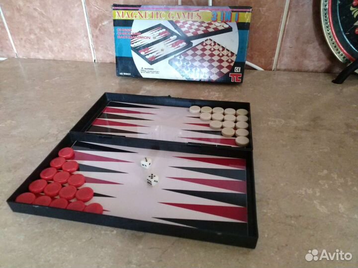Игра настольная Магнитный набор: шашки, нарды