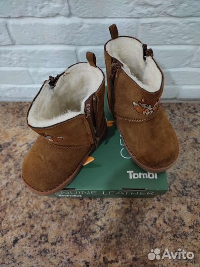 Зимние полусапожки из натуральной замши