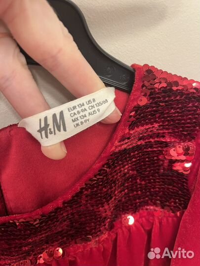 Платье красное для девочки hm 134