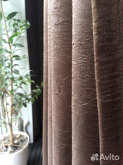 Шторы коричневые 2,5м 2 штуки