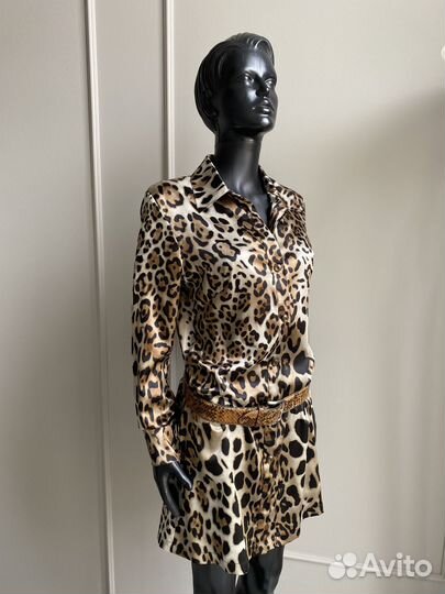 Платье рубашка леопард Zara 40-42 размер