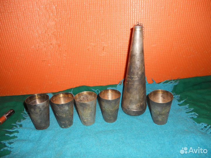 Стопки и сосуд для коньяка мельхиор без авито-дост