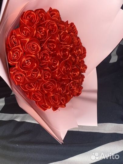 Розы из атласных лент Тольятти