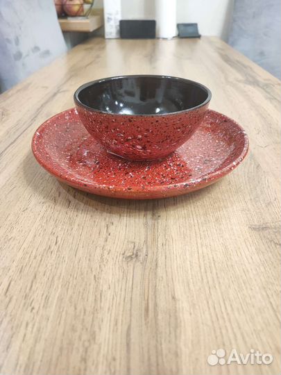 Керамическая посуда ручной работы покрытие Яшма