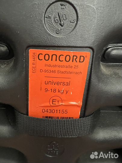 Детское автокресло concord trimax 9-18 кг