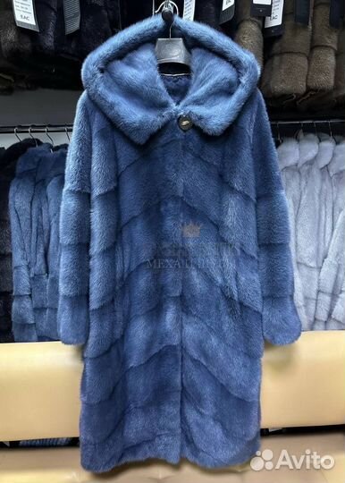 Норковая шуба с капюшоном